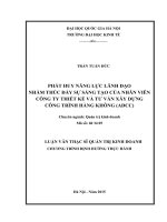 Phát huy năng lực lãnh đạo nhằm thúc đẩy sự sáng tạo của nhân viên công ty thiết kế và tư vấn xây dựng công trình hàng không (ADCC) 