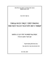 Thoại dẫn trực tiếp trong truyện ngắn nguyễn huy thiệp