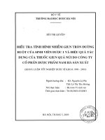 Điều tra tình hình nhiễm giun tròn qua đường ruột của sinh viên dược 1 và hiệu quả tác dụng của thuốc giun quả núi do công ty cổ phần dược phẩm nam hà