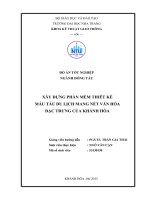 Xây dựng phần mềm thiết kế mẫu tàu du lịch mang nét văn hóa đặc trưng của khánh hòa