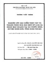 Nghiên cứu đặc điểm thực vật và thành phần hóa học một số loài sa nhân mọc hoang tại xã phước bình, huyện ninh sơn, tỉnh ninh thuận