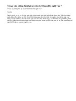 Vì sao các tướng lĩnh lại suy tôn Lê Hoàn lên ngôi vua ?