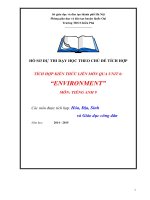 TÍCH hợp KIẾN THỨC LIÊN môn QUA môn TIẾNG ANH 9 UNIT 6“ENVIRONMENT