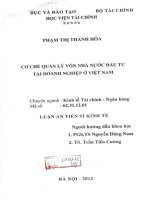 cơ chế quản lý vốn nhà nước đầu tư tại doanh nghiệp ở việt nam