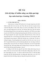 Liên hệ thực tế nhằm nâng cao hiệu quả dạy học môn hoá học ở trường THCS