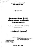 sử dụng một số công cụ tài chính nhằm thực hiện mục tiêu giảm nghèo ở các tỉnh tây nguyên