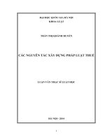 Các nguyên tắc xây dựng pháp luật thuế luận văn ths  luật 