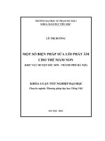 Khoá luận tốt nghiệp một số biện pháp sửa lỗi phát âm cho trẻ mầm non (khu vực huyện sóc sơn   thành phố hà nội)