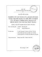 Nghiên cứu tác dụng của aslem lên khả năng chuyển dạng và chế tiết cytokin của tế bào lympho máu ngoại vi ở bệnh nhân ung thư đại trực tràng