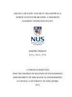 Granular flow and heat transfer in a screw conveyor heater a discrete element modeling study