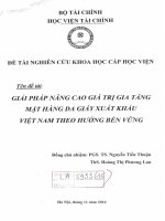 giải pháp nâng cao giá trị gia tăng mặt hàng da giày xuất khẩu việt nam theo hướng bền vững