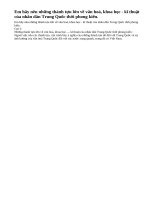 Em hãy nêu những thành tựu lớn về văn hoá, khoa học - kĩ thuật của nhân dân Trung Quốc thời phong kiến.