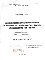 hoàn thiện nội dung và phương pháp phân tích tài chính trong các tập đoàn kinh tế hoạt động theo mô hình công ty mẹ  con ở việt nam