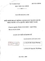 đổi mới hoạt động giám sát ngân sách nhà nước của quốc hội việt nam