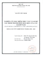 Nghiên cứu đặc điểm thực vật và sơn bộ xác định thành phần hóa học của cây sài hồ nam