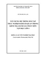 Xây dựng hệ thống bài tập trắc nghiệm khách quan trong kiểm tra đánh giá phân môn tập đọc lớp 4