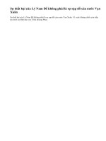 Theo em, thất bại của Lý Nam Đế có phải là sự sụp đổ của nước Vạn xuân không ? Tại sao ?