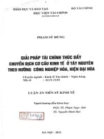 giải pháp tài chính thúc đẩy chuyển dịch cơ cấu kinh tế ở tây nguyên theo hướng công nghiệp hóa, hiện đại hóa