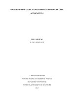 GRAPHENE ZINC OXIDE NANOCOMPOSITE FOR SOLAR CELL APPLICATIONS
