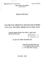 cơ chế xác định giá trị doanh nghiệp của các tổ chức định giá ở việt nam