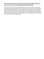 Tình hình chính trị Đàng ngoài vào thế kỉ XVIII