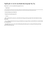 Trình bày nguồn gốc và vai trò của các thành thị trung đại châu Âu