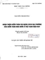 hoàn thiện kiểm toán chi ngân sách địa phương của kiểm toán nhà nước ở việt nam hiện nay