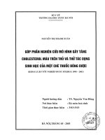 Góp phần nghiên cứu mô hình gây tăng cholesterol trên thỏ và thử tác dụng sinh học của một chè thuốc đông dược