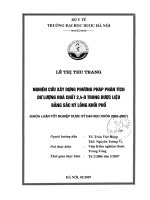Nghiên cứu xây dựng phương pháp phân tích dư lượng hóa chất 2,4   d trong dược liệu bằng sắc ký lỏng khối phổ