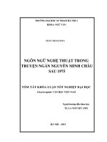 Khoá luận tốt nghiệp ngôn ngữ nghệ thuật trong truyện ngắn nguyễn minh châu sau 197