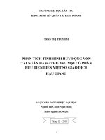 phân tích tình hình huy động vốn tại ngân hàng thương mại cổ phần bưu điện liên việt sở giao dịch hậu giang