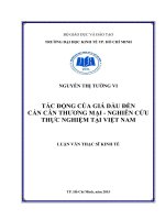 Tác động của giá dầu đến cán cân thương mại   nghiên cứu thực nghiệm tại việt nam