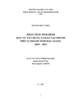 phân tích tình hình đầu tư xây dựng cơ bản tại thành phố vị thanh tỉnh hậu giang 2010 – 2013