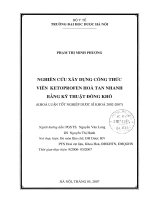 Nghiên cứu xây dựng công thức viên nén paracetamol giải phóng nhanh bằng kỹ thuật đông khô