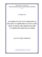 Xác định các yếu tố tác động đến sự hài lòng của bệnh nhân về chất lượng dịch vụ khám, chữa bệnh ngoại trú của bệnh viện nhân dân gia định