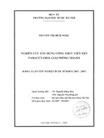 Nghiên cứu xây dựng công thức viên nén paracetamol giải phóng nhanh