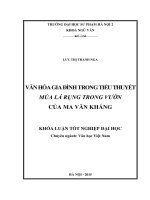 Văn hóa gia đình trong tiểu thuyết mùa lá rụng trong vườn của ma văn kháng