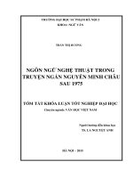 Ngôn ngữ nghệ thuật trong truyện ngắn nguyễn minh châu sau 1975