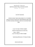 ĐÁNH GIÁ THỰC TRẠNG HOẠT ĐỘNG CỦA VĂN PHÒNG ĐĂNG KÝ QUYỀN SỬ DỤNG ĐẤT THÀNH PHỐ HÀ TĨNH, TỈNH HÀ TĨNH, GIAI ĐOẠN 2010-2012 VÀ ĐỀ XUẤT GIẢI PHÁP THỰC HIỆN.
