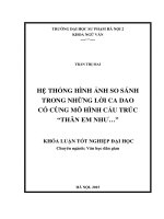 Hệ thống hình ảnh so sánh trong những lời ca dao có cùng mô hình cấu trúc thân em như