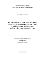 kế toán và phân tích kết quả hoạt động sản xuất kinh doanh tại công ty trách nhiệm hữu hạn một thành viên coopmart cần thơ