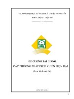 ĐỀ CƯƠNG BÀI GIẢNG CÁC PHƯƠNG PHÁP ĐIỀU KHIỂN HIỆN ĐẠI