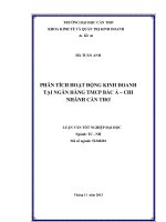 phân tích hoạt động kinh doanh tại ngân hàng tmcp bắc á – ngân hàng tmcp bắc á