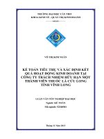 kế toán tiêu thụ và xác định kết quả hoạt động kinh doanh tại công ty trách nhiệm hữu hạn một thành viên thuốc lá cửu long tỉnh vĩnh long
