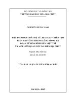 Đặc điểm địa chất đệ tứ, địa mạo kiến tạo hiện đại vùng thung lũng sông Đà đoạn từ Hòa Bình đến Việt Trì và mối liên quan với tai biến địa chất
