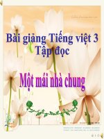 Bài giảng tiếng việt 3 tuần 30 bài tập đọc   một mái nhà chung 