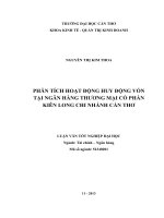 phân tích hoạt động huy động vốn tại ngân hàng thương mại cổ phần kiên long chi nhánh cần thơ