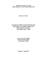 xây dựng chiến lược kinh doanh cho công ty cổ phần nông sản thực phẩm cái răng giai đoạn 2013 – 2018