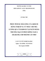 phân tích sự hài lòng của khách hàng ở dịch vụ uỷ thác chi trả lương qua tài khoản tại ngân hàng thương mại cổ phân đông nam á (seabank) chi nhánh cần thơ