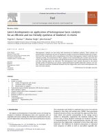 Latest developments on application of heterogenous basic catalysts for an efficient and eco friendly synthesis of biodiesel